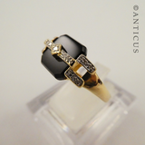 14ct Gold Onyx and Diamond Ring.