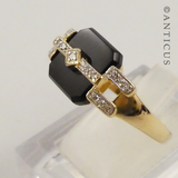 14ct Gold Onyx and Diamond Ring.