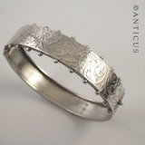 Antique Victorian Silver Snap Bangle.