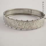 Antique Victorian Silver Snap Bangle.