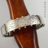 Antique Victorian Silver Snap Bangle.