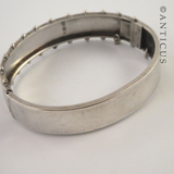 Antique Victorian Silver Snap Bangle.