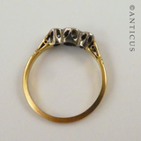 Antique 18ct Gold and Platinum 3 Diamond Ring.