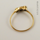 18ct Gold, Cross-Over Diamond Ring.