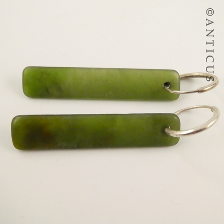 Greenstone Jade Drop Earrings.