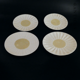 Four Belleek Plates, Black Mark Period.