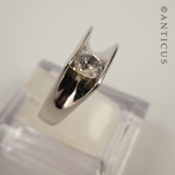 Silver Ring with Large CZ.