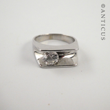 Silver Ring with Large CZ.