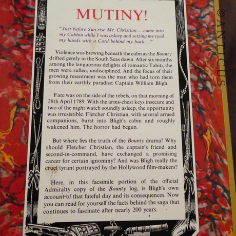 Mutiny on the Bounty, 1789. Bligh's Log Book.