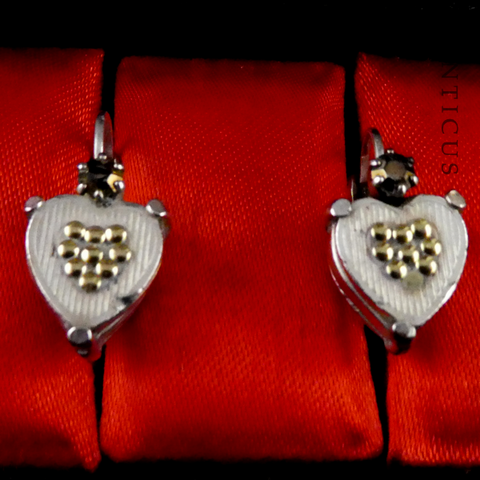 Pair of Silver and Gold Antique Earrings.