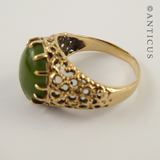 Greenstone Jade and Gold Ring.