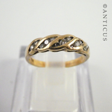 Gold and Channel-Set Diamond Ring.