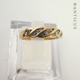Gold and Channel-Set Diamond Ring.