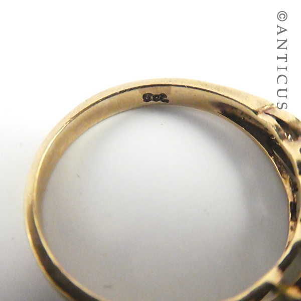 Gold and Channel-Set Diamond Ring.