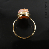 Gold and Carved Coral Ring.