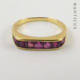 18ct Gold, Channel-Set Ruby Ring.