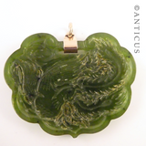 Oriental Jade Pendant with Gold Bale.