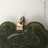 Oriental Jade Pendant with Gold Bale.