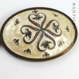 Enamel and Crystals-Backed Small Hand Mirror.