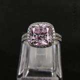 Silver and Pink Tourmaline Ring.