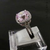 Silver and Pink Tourmaline Ring.