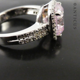 Silver and Pink Tourmaline Ring.