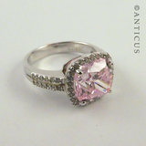 Silver and Pink Tourmaline Ring.