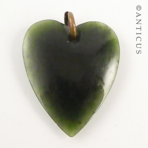Pounamu Greenstone Heart Pendant.