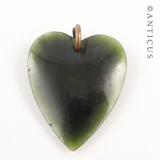 Pounamu Greenstone Heart Pendant.