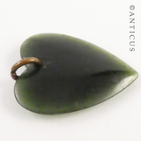 Pounamu Greenstone Heart Pendant.