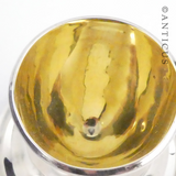 Sterling Silver Egg Cup, Gilded Interior.