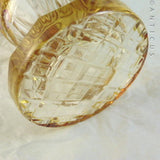 Heavy Cut Crystal Overlaid Glass Vase.