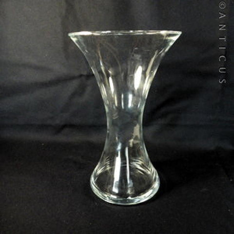 Large 1920s Waisted Glass Vase.