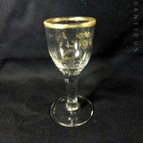 Georgian Small Wine or Cordial Glass, Gold Decorated.