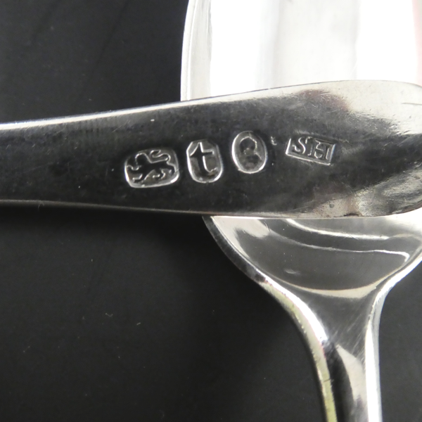 Grapefruit Spoons, Sterling Silver Set of Six, Date 1794.
