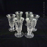 Mixed Set of Six 19th Century Cordial or Jelly Glasses.