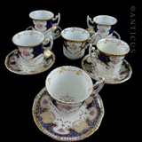 Antique Set Demi Tasse Coffee Cups and Saucers.