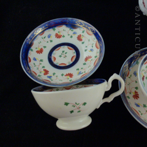 Cambrian Gaudy Welsh Tea Set, Early 1800s