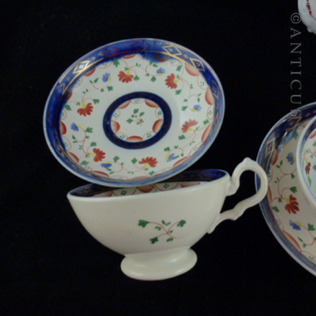 Cambrian Gaudy Welsh Tea Set, Early 1800s