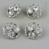 Set of Four Vintage Diamanté Buttons.