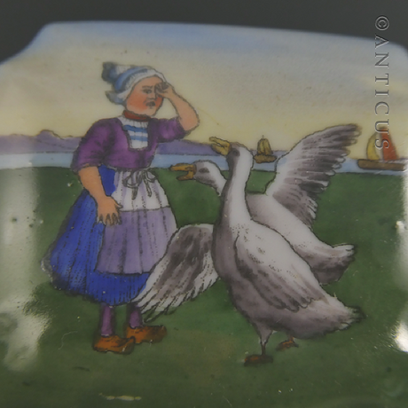Dutch Goose Girl Pill or Trinket Box.