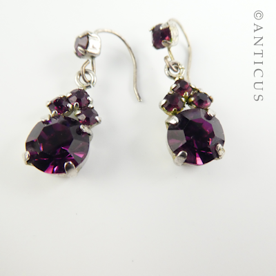 Amethyst Crystals Costume Necklace & Earrings.
