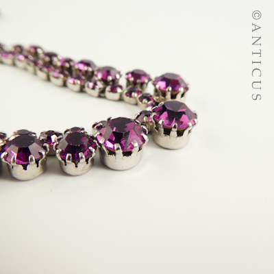 Amethyst Crystals Costume Necklace & Earrings.