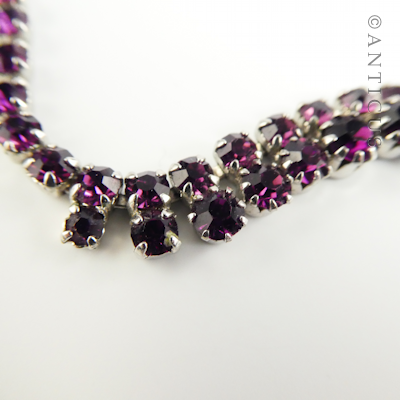 Amethyst Crystals Costume Necklace & Earrings.