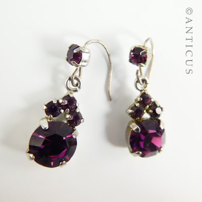 Amethyst Crystals Costume Necklace & Earrings.