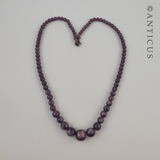 Amethyst-Glass Vintage Bead Necklace.