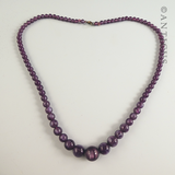 Amethyst-Glass Vintage Bead Necklace.