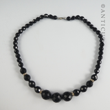 French Jet and Crystal Bead Necklace.