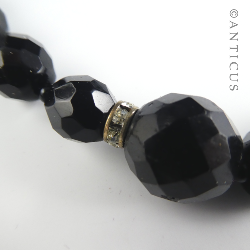 French Jet and Crystal Bead Necklace.