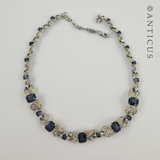 Costume Jewels Sapphire & Diamond Necklace, Bracelet Set.